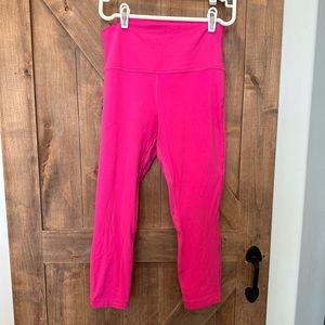 Lululemon pink crop leggings size 10